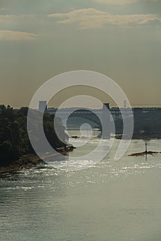 Britannia Bridge, connecting Snowdonia and Anglesey in Summer Ha